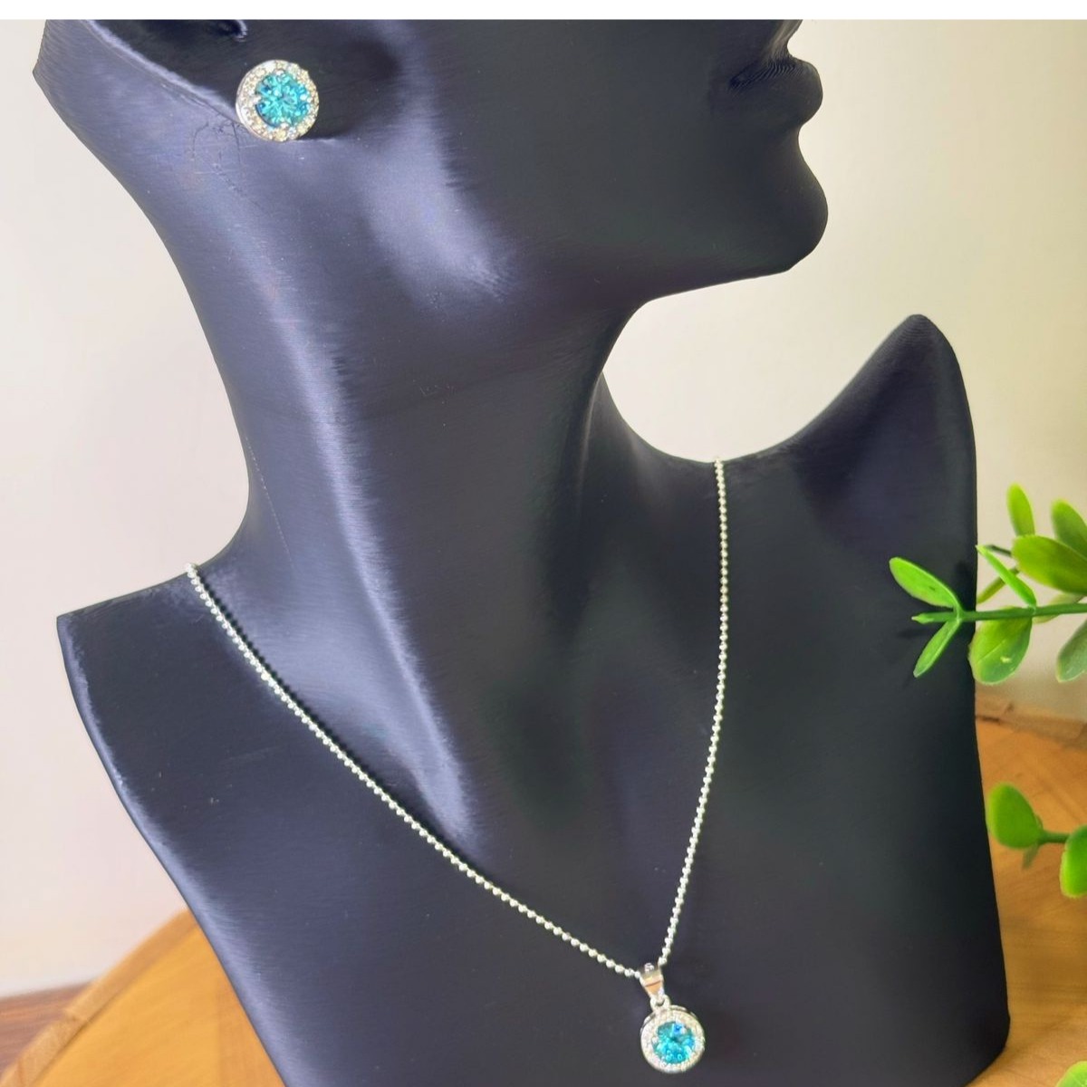 Conjunto de Prata Agua Marinha - Imagem 2