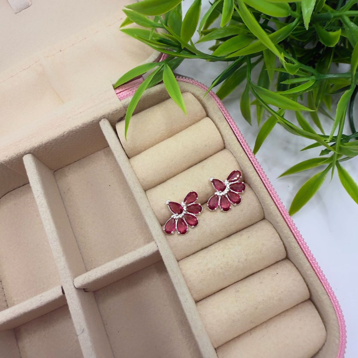 Brinco Leque Rubi - Imagem 2