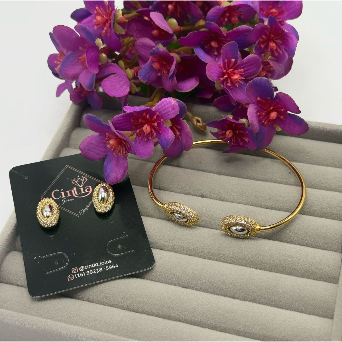 Conjunto de Brinco e Bracelete