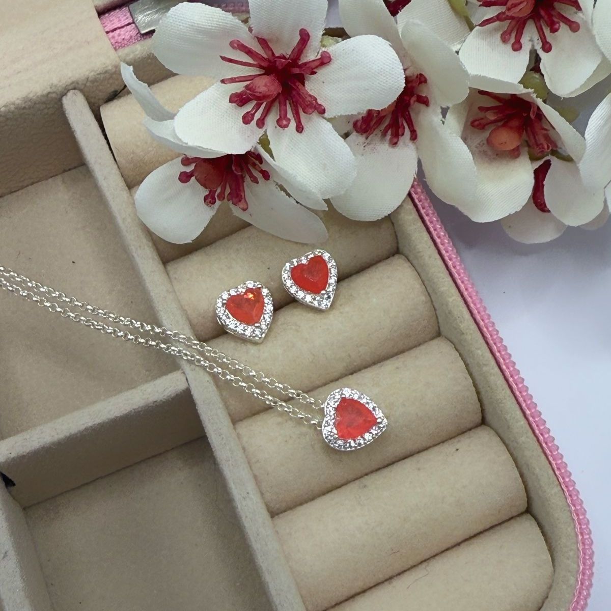 Conjunto em Prata Fusion Laranja