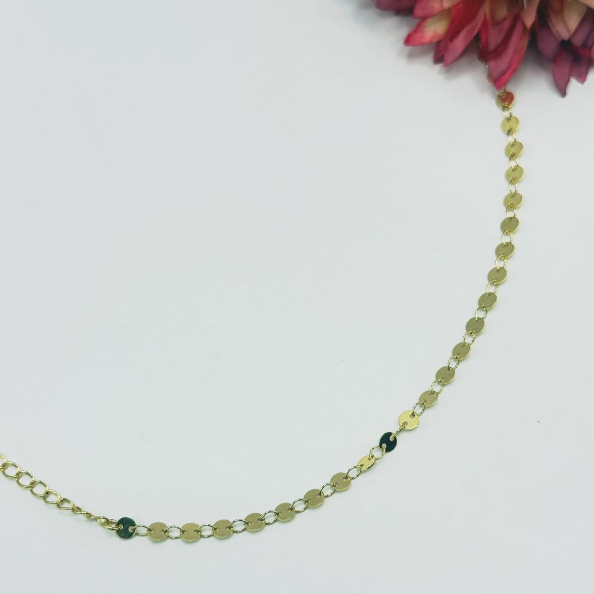 ✨ Brilho Sutil: Tornozeleira de Discos Banhada a Ouro – Leveza e Delicadeza para Seus Passos! - Imagem 2