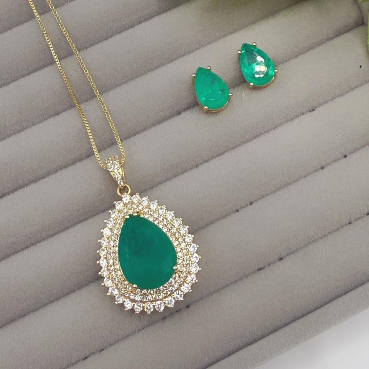 Conjunto Gota Fusion Banhado a Ouro 18K - Imagem 2